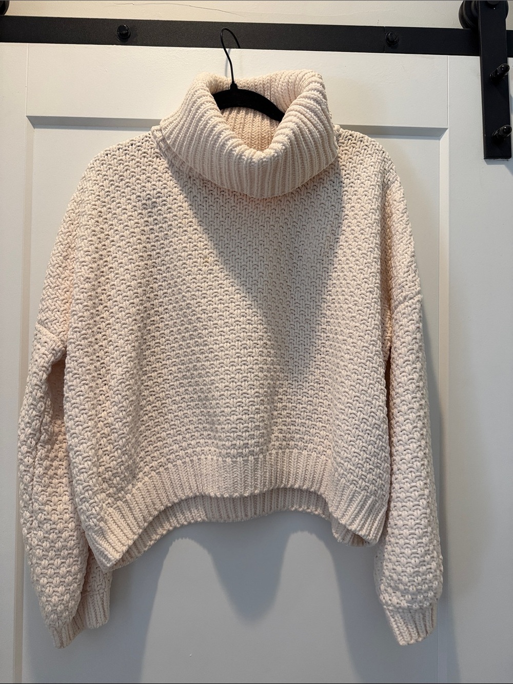 Sage Cream Chunky Knit Turtleneck Sweater